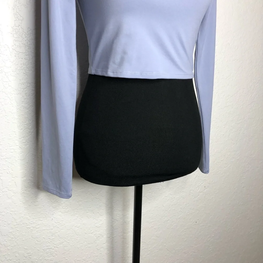 Alo light blue long sleeve cropped athletic top